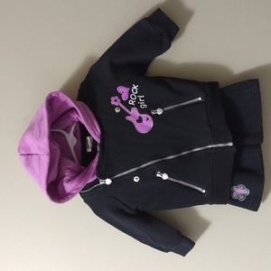Young Hearts Rock Girls black purple baby jogging suit